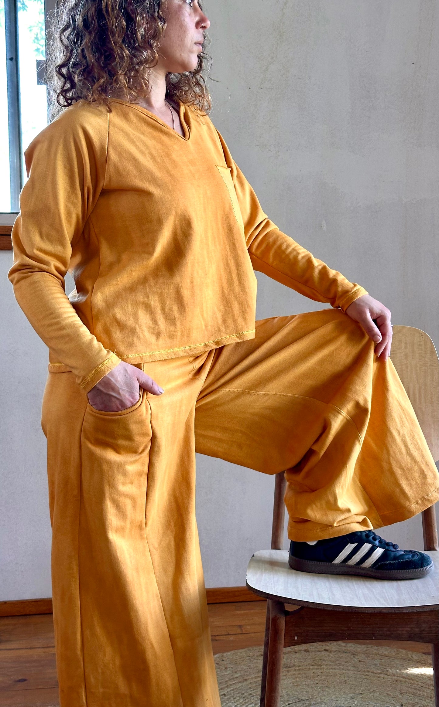 SET Rústico de Algodón | Palazzo Evasé + Buzo