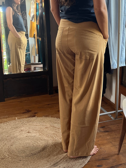 Pant BARREL | Jersey de Algodón Liviano | Camel