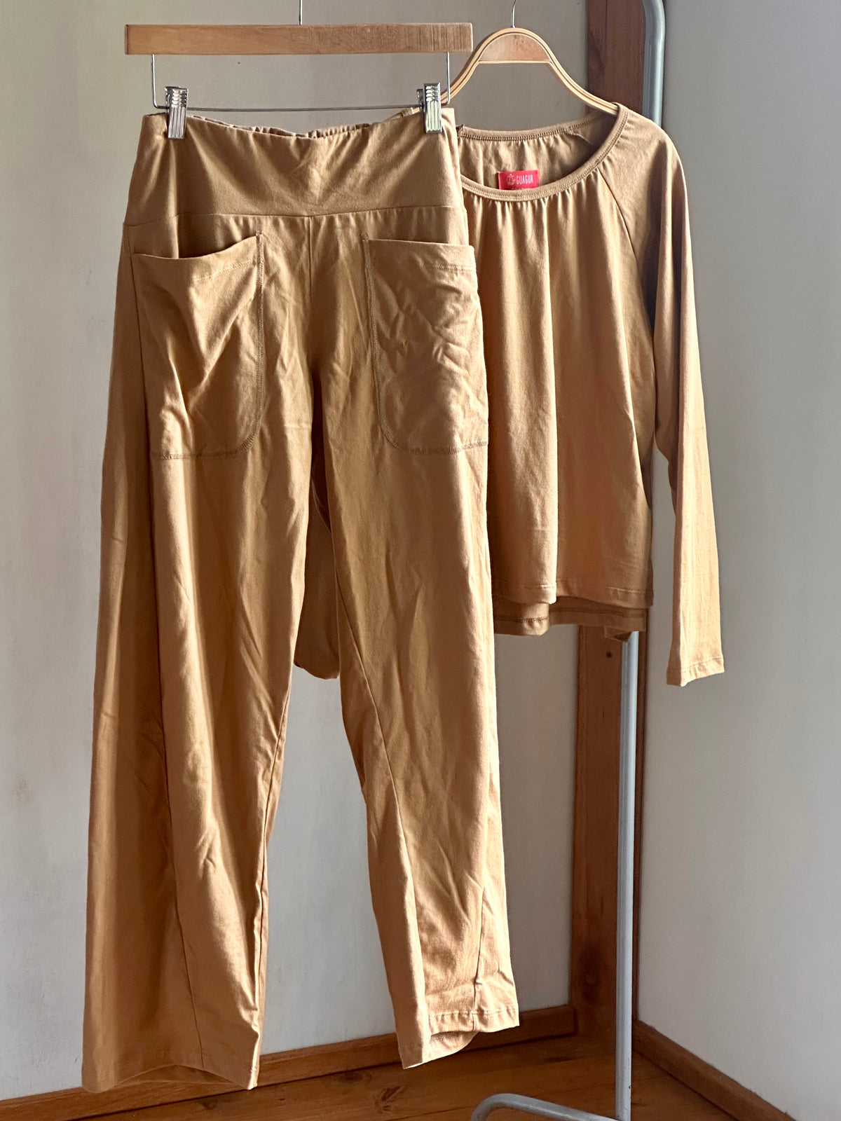 Pant BARREL | Jersey de Algodón Liviano | Camel